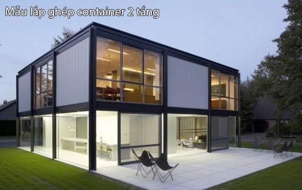 Nhà lắp ghép kiểu container 2 tầng Nhà lắp ghép kiểu container 2 tầng