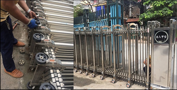 Cổng xếp cần sửa chữa, bảo trì